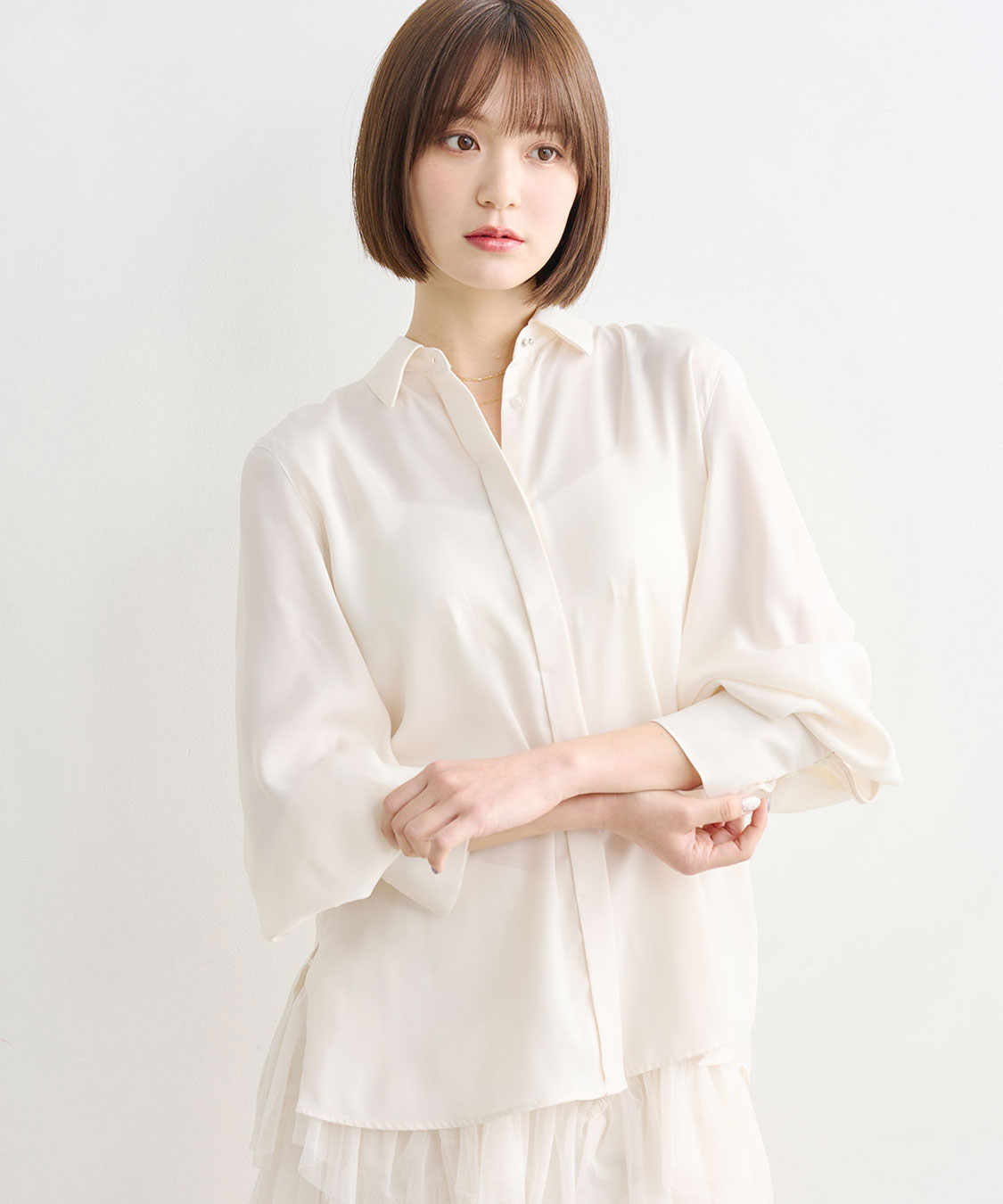 2WAYサテンシャツ｜PETAL ONLINE（ペタルオンライン）