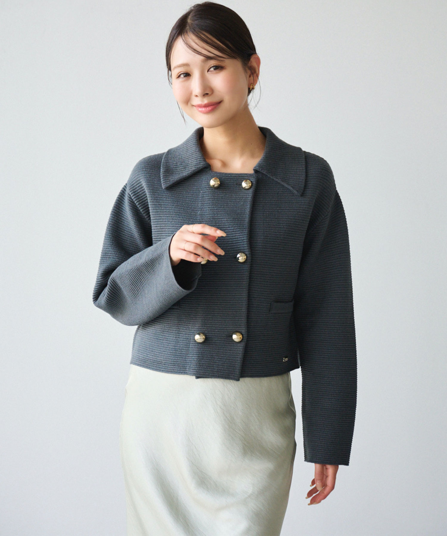 Wボタンニットジャケット｜PETAL ONLINE（ペタルオンライン）