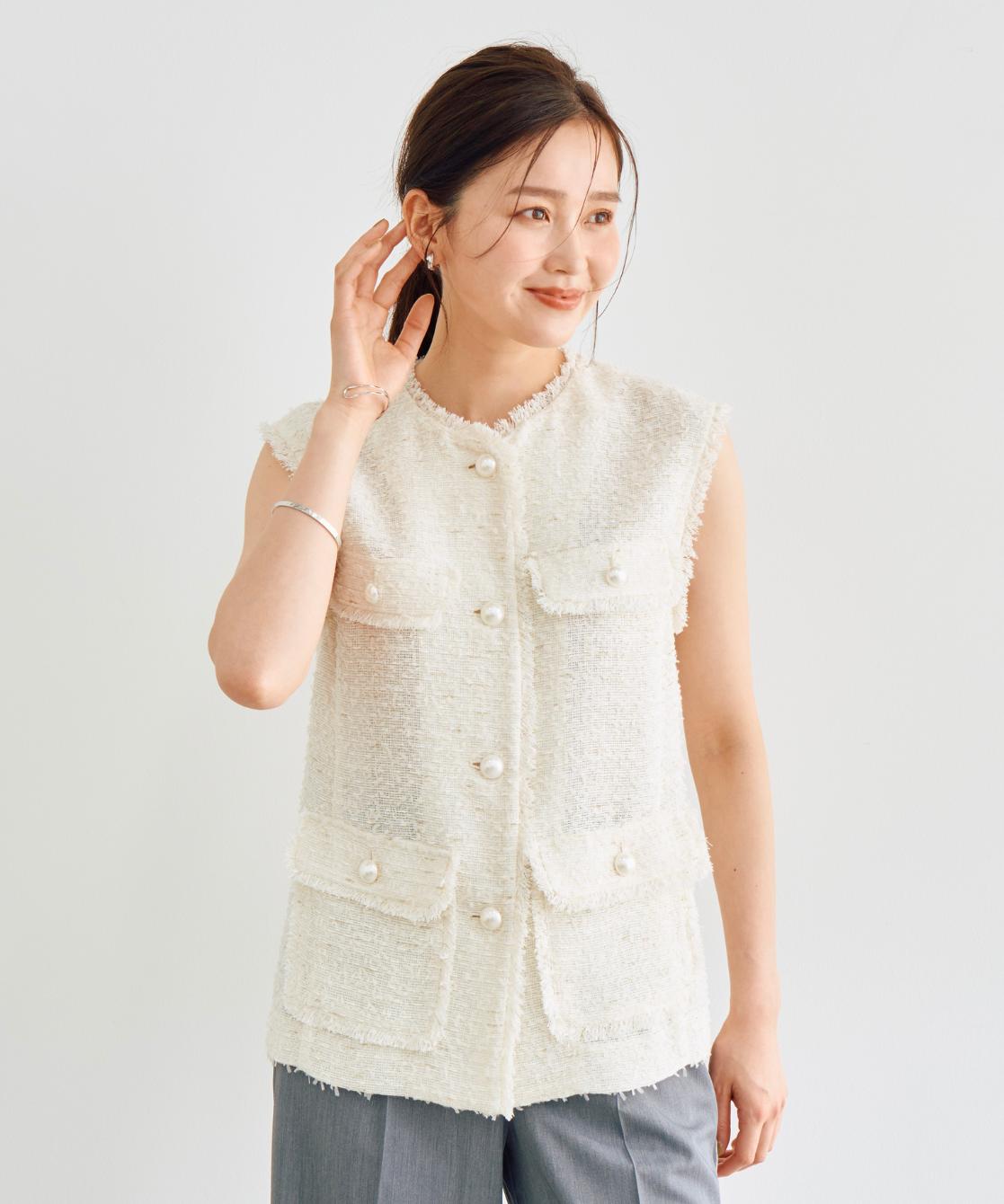 EC限定】ノーカラーツイードジレ｜Stola.（ストラ）公式通販サイト