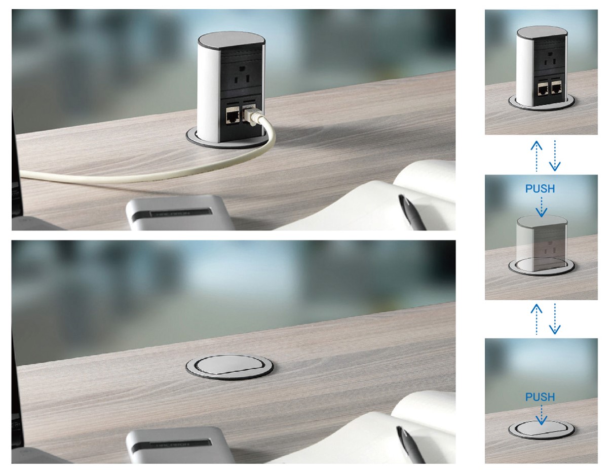 高級感 おしゃれ コンセント】BACHMANN ELEVATOR エレベーター【デスク