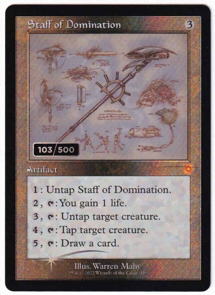 ダブルレインボウ・Foil】(119)□設計図□《威圧の杖/Staff of