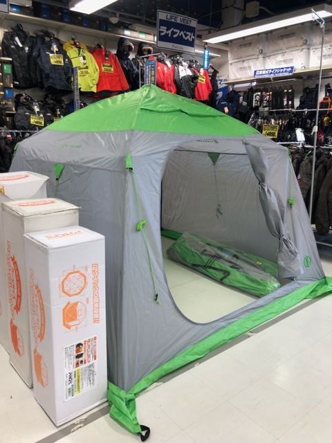 ワカサギテント展示中 | FISHLAND