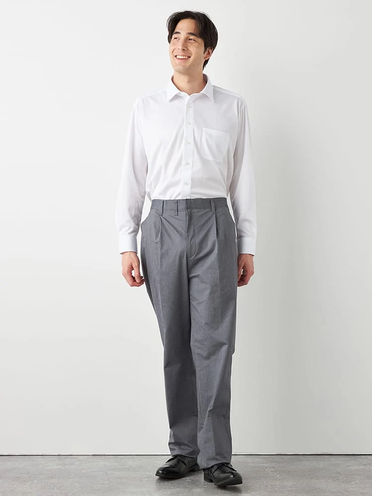 C．グレー 【+LABO】ちょうどいいサマースラックス | フォーエル公式通販