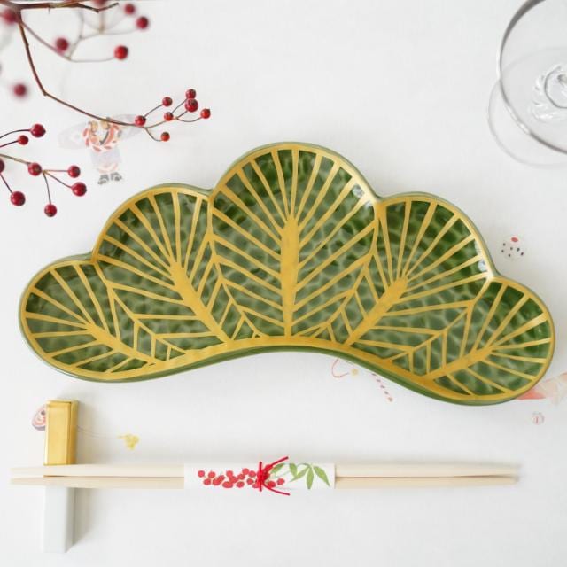 吉本正 備前葉皿6客 幅約23.2㎝ 共箱 東さ7-0915① 吉本正 備前葉皿6客