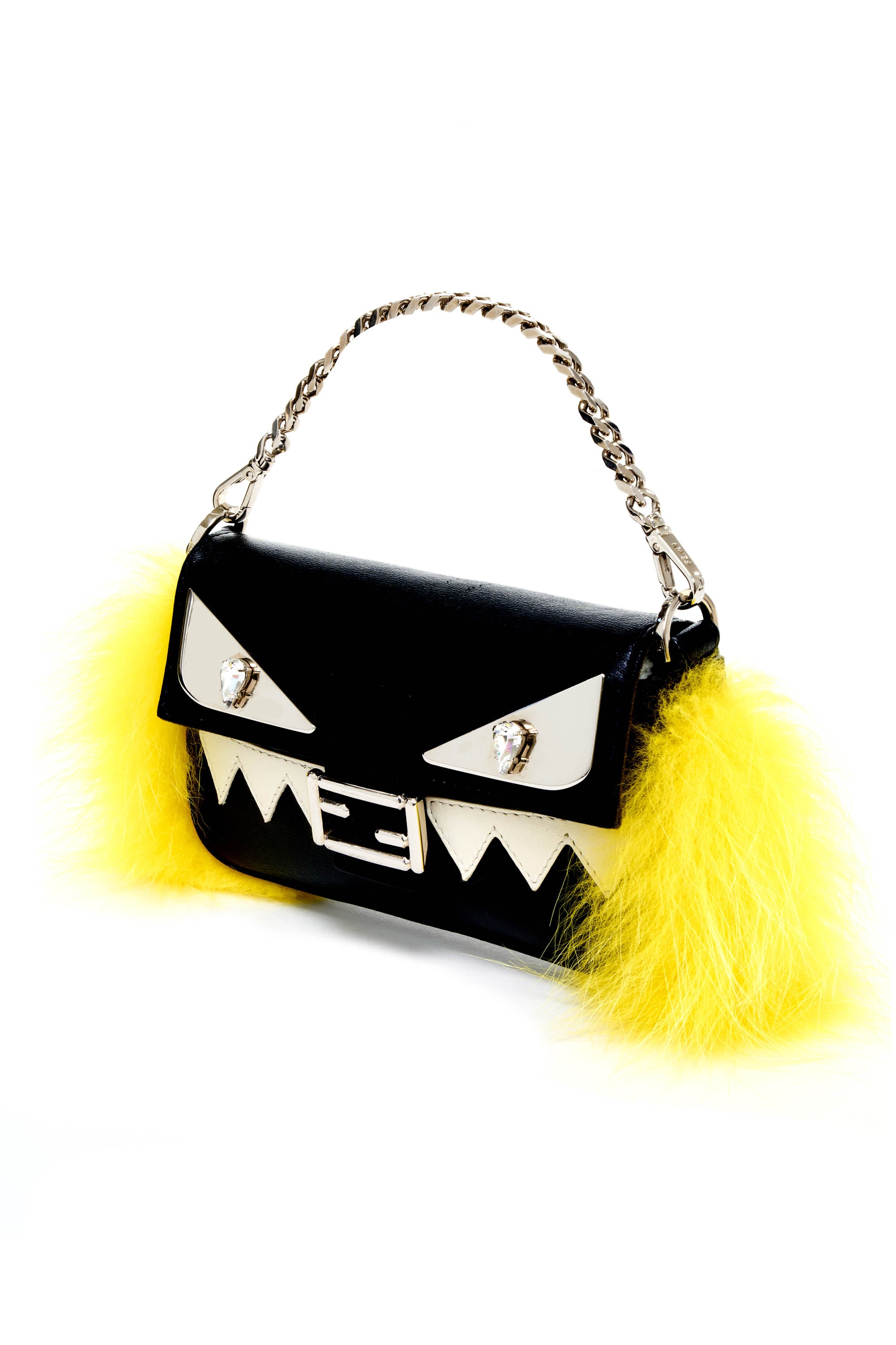 Fendi Black Micro Monster Baguette Dual Handle Purse Y2K - Foxy