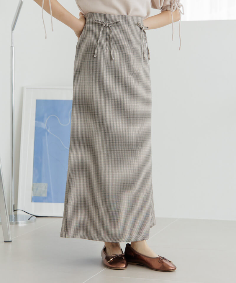 50%OFF】slender ribbon skirt～ｽﾚﾝﾀﾞｰﾘﾎﾞﾝｽｶｰﾄ | flower／フラワー