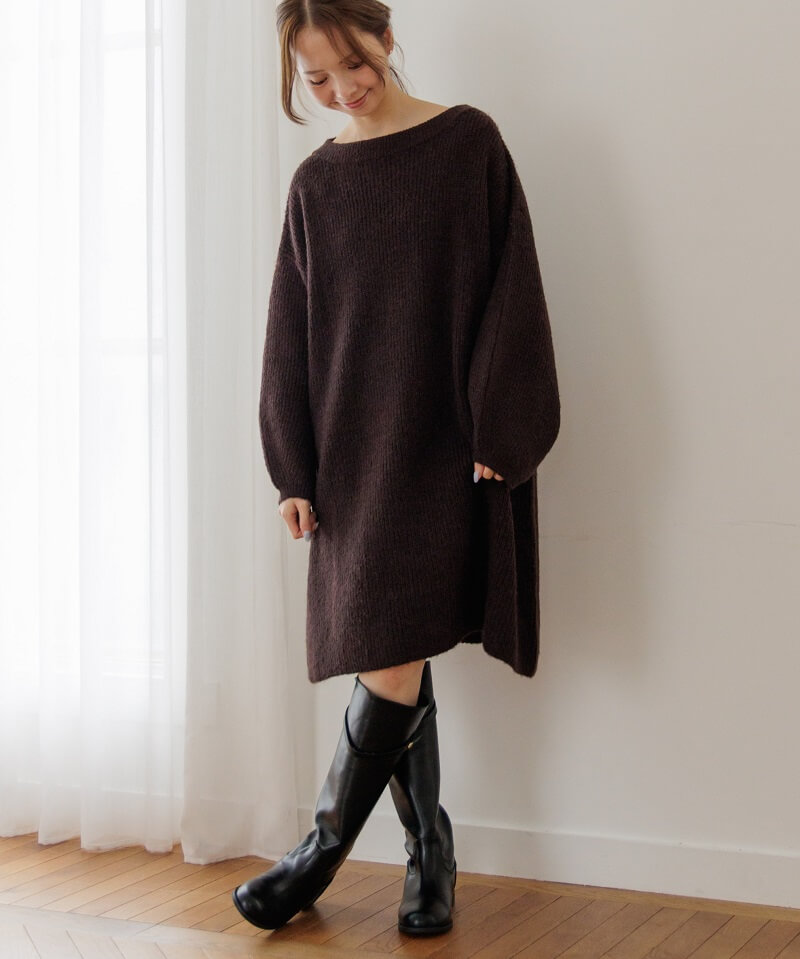 美品cotton yak wool haneycomb waffleワンピース 美品cotton yak wool