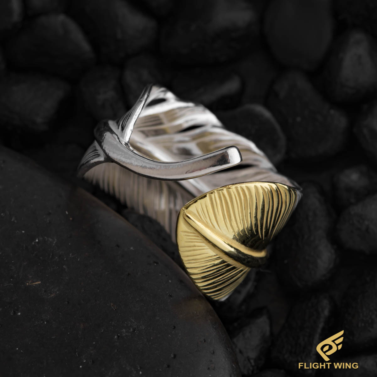 新品】K18 Top SV Feather Ring / La Key ラキー 先金フェザーリング