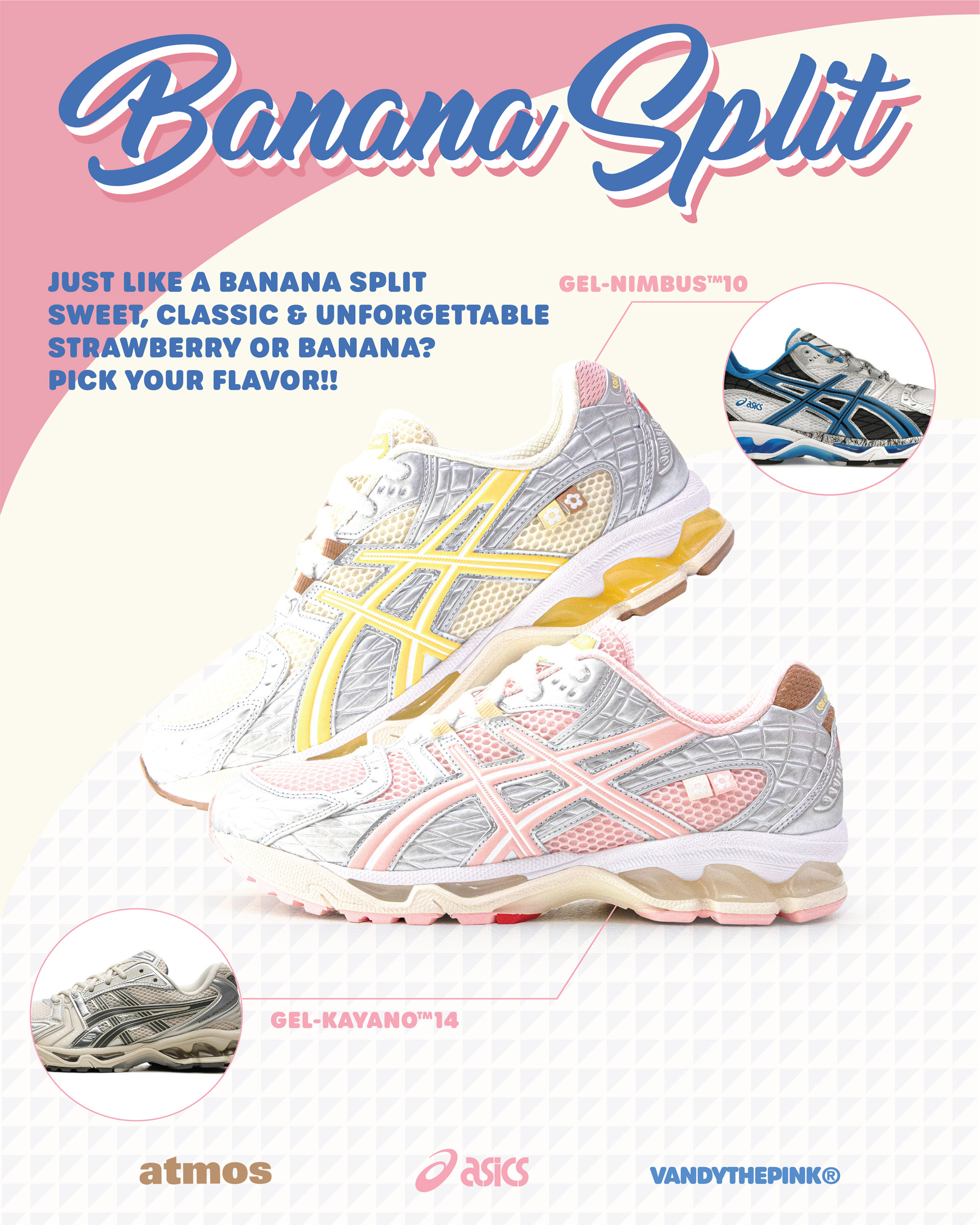 atmosから「Asics Sportstyle」・「VANDYTHEPINK」とのトリプルコラボ