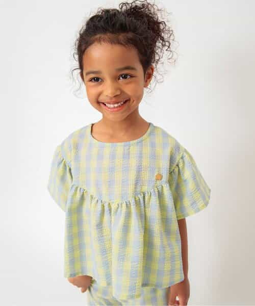 ☆SALE☆【リンク】フリルチェックチュニック（J214015）|BREEZE