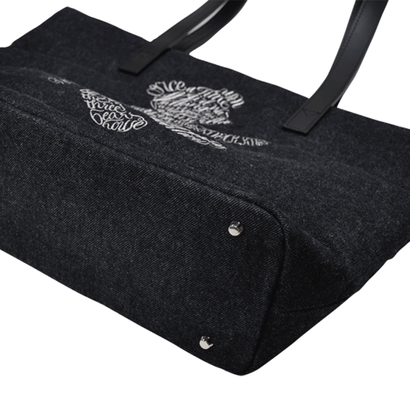 岡山井原デニム トートバッグ「テディベア」刺繍 - fRom fRAum