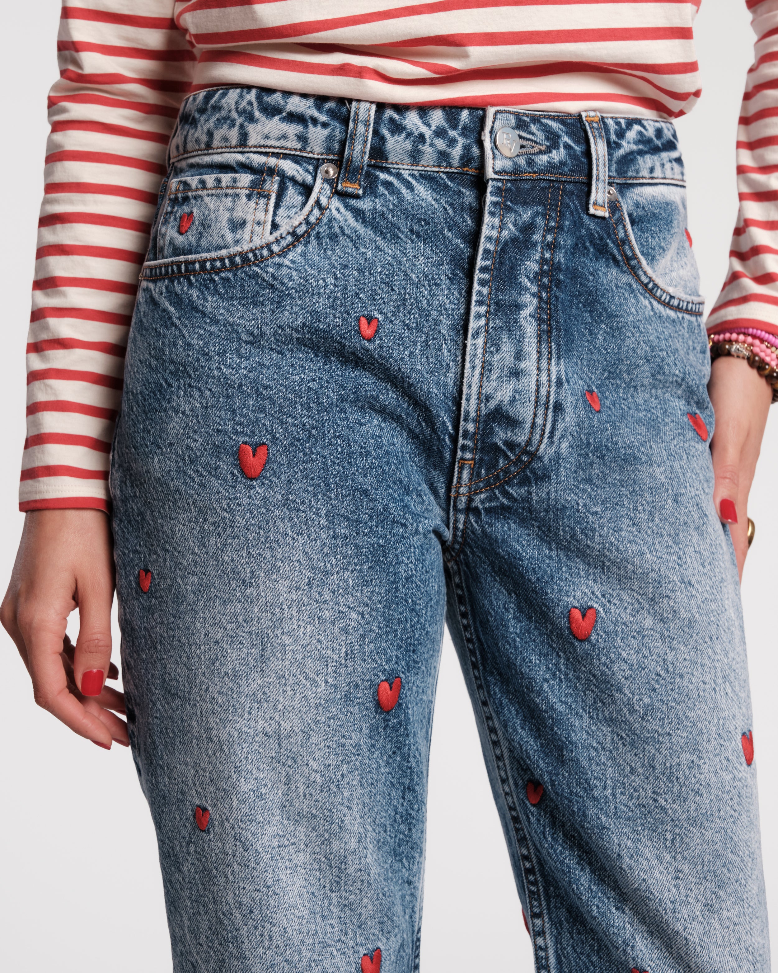 Andy Sweetheart Jean - Heart Embroidery – Frances Valentine