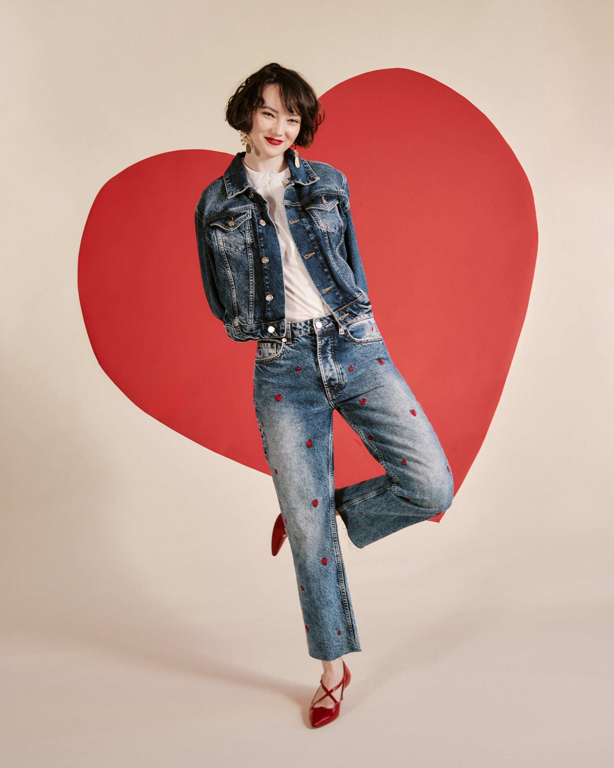 Andy Sweetheart Jean - Heart Embroidery – Frances Valentine