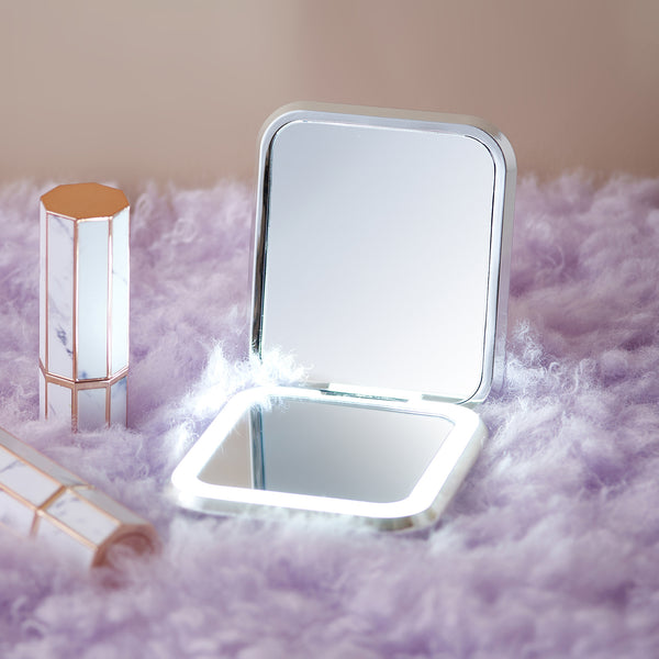 ブロンシュ LEDコンパクトミラー シルバー | Francfranc（フランフラン