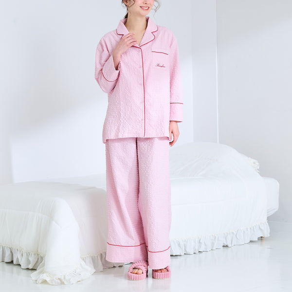 ロゴ刺繍 チェックジャガードパジャマ ピンク | Francfranc（フラン