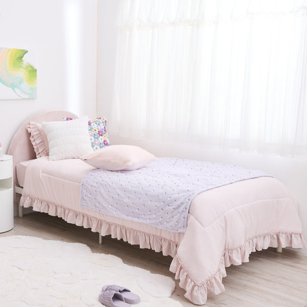 オンラインショップ限定】かんたん寝具セット フリル ダブル ピンク