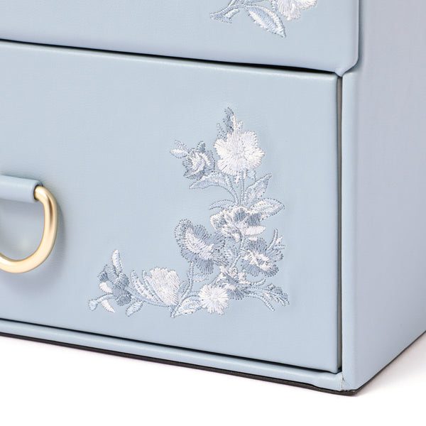 エンブロイダリーフラワー コスメボックス ブルー | Francfranc