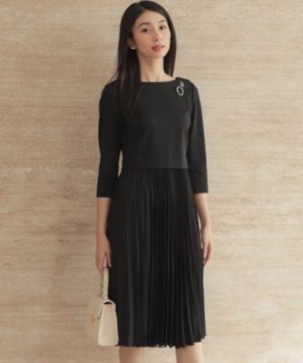 組曲(クミキョク)の【KUMIKYOKU NAVY】ジャージーコンビプリーツ