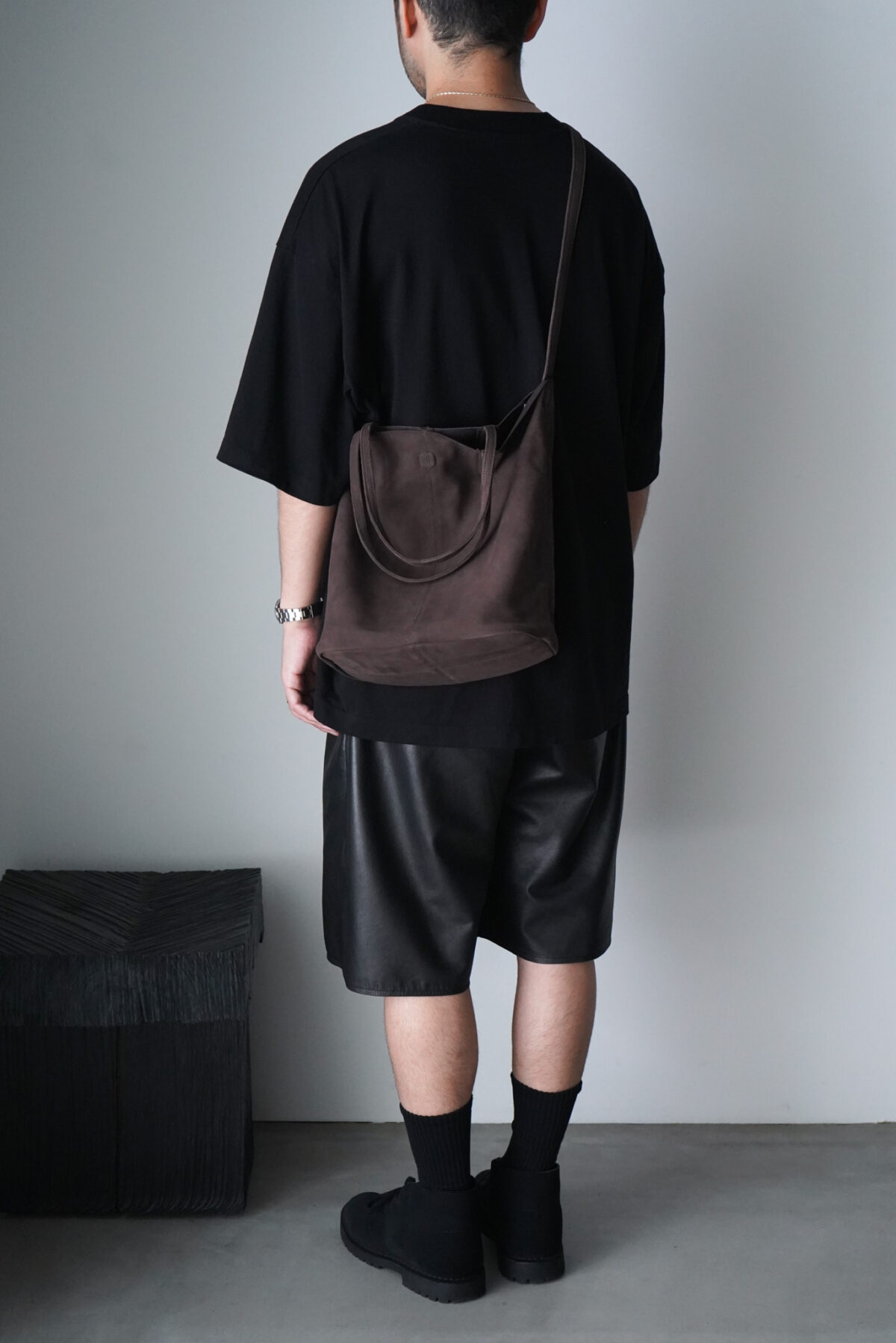 3WAY MEDIUM TOTE OIL SUEDE DARK CHOCO | FUDGE UP NOTHING