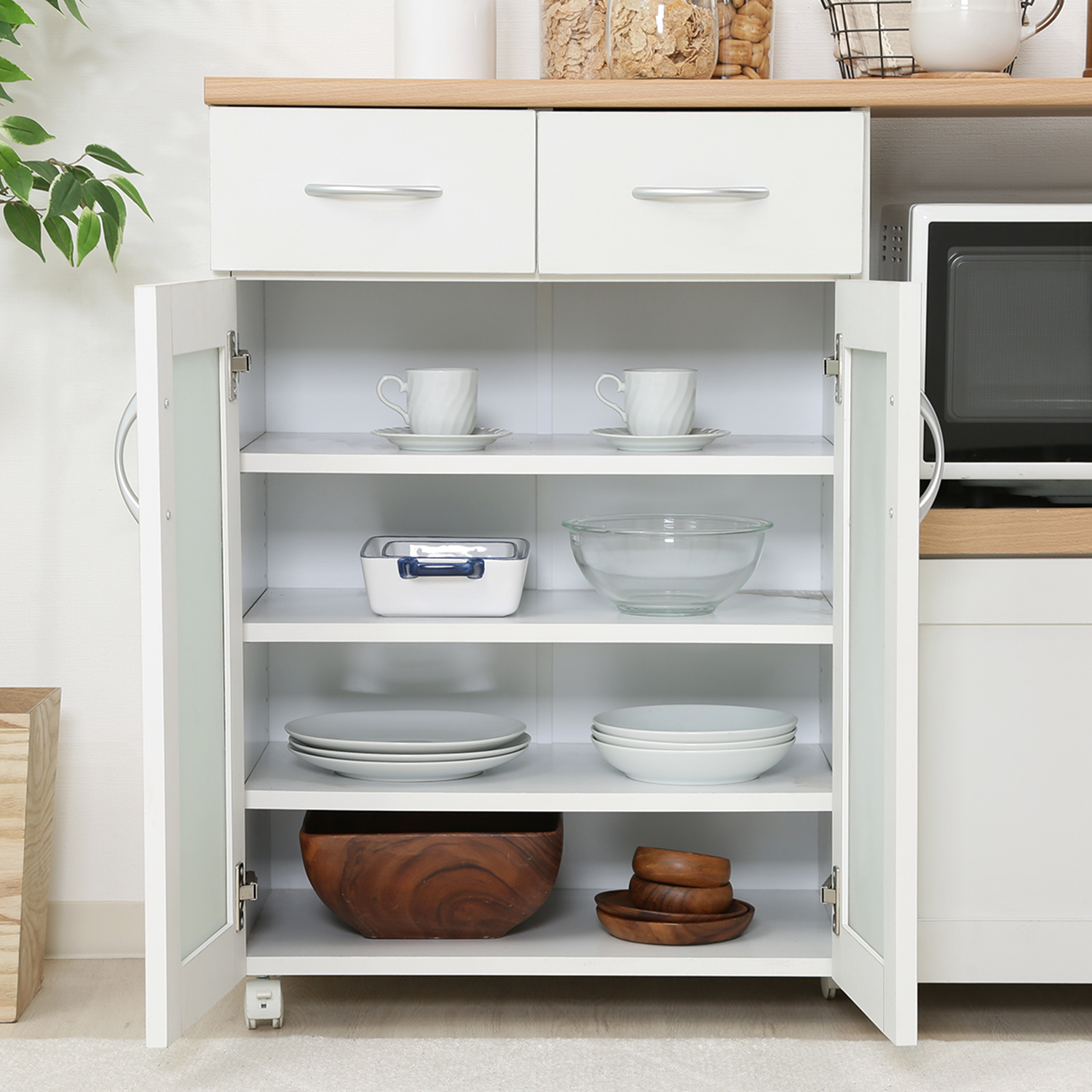 C/D:99523] キッチンカウンター サージュ WH×NA 120幅