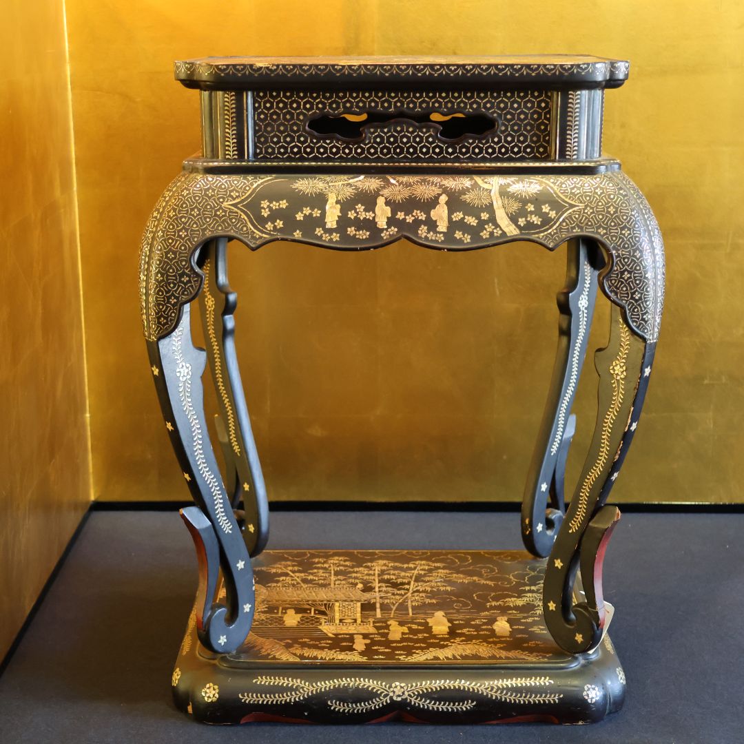 骨董品 青貝螺鈿細工 花台 明治時代