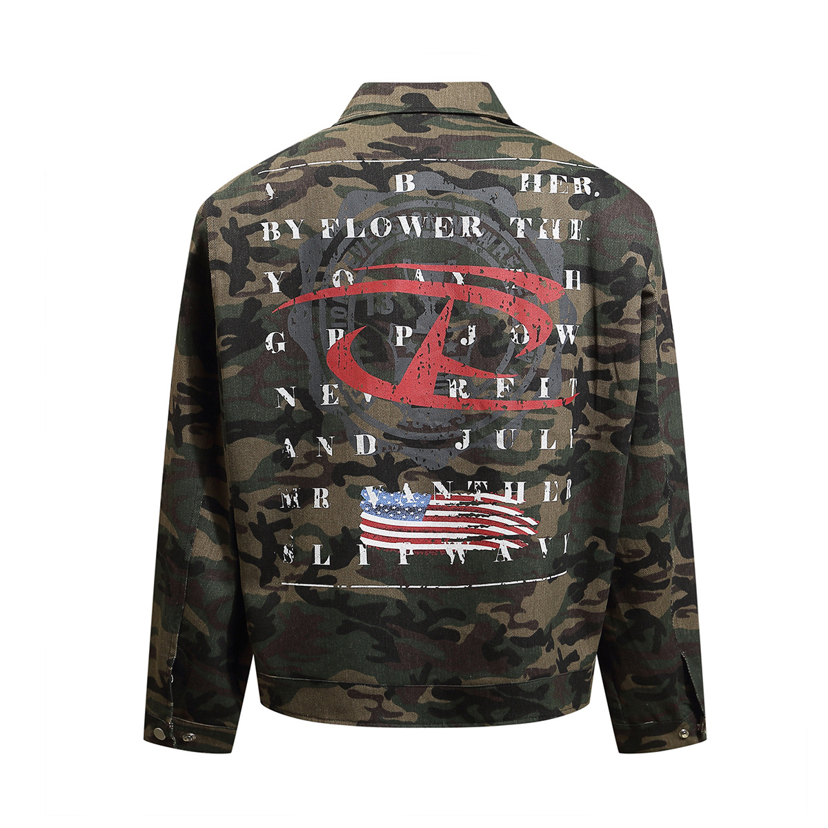 迷彩柄ジップアップミリタリージャケット メンズ|ミリタリージャケット