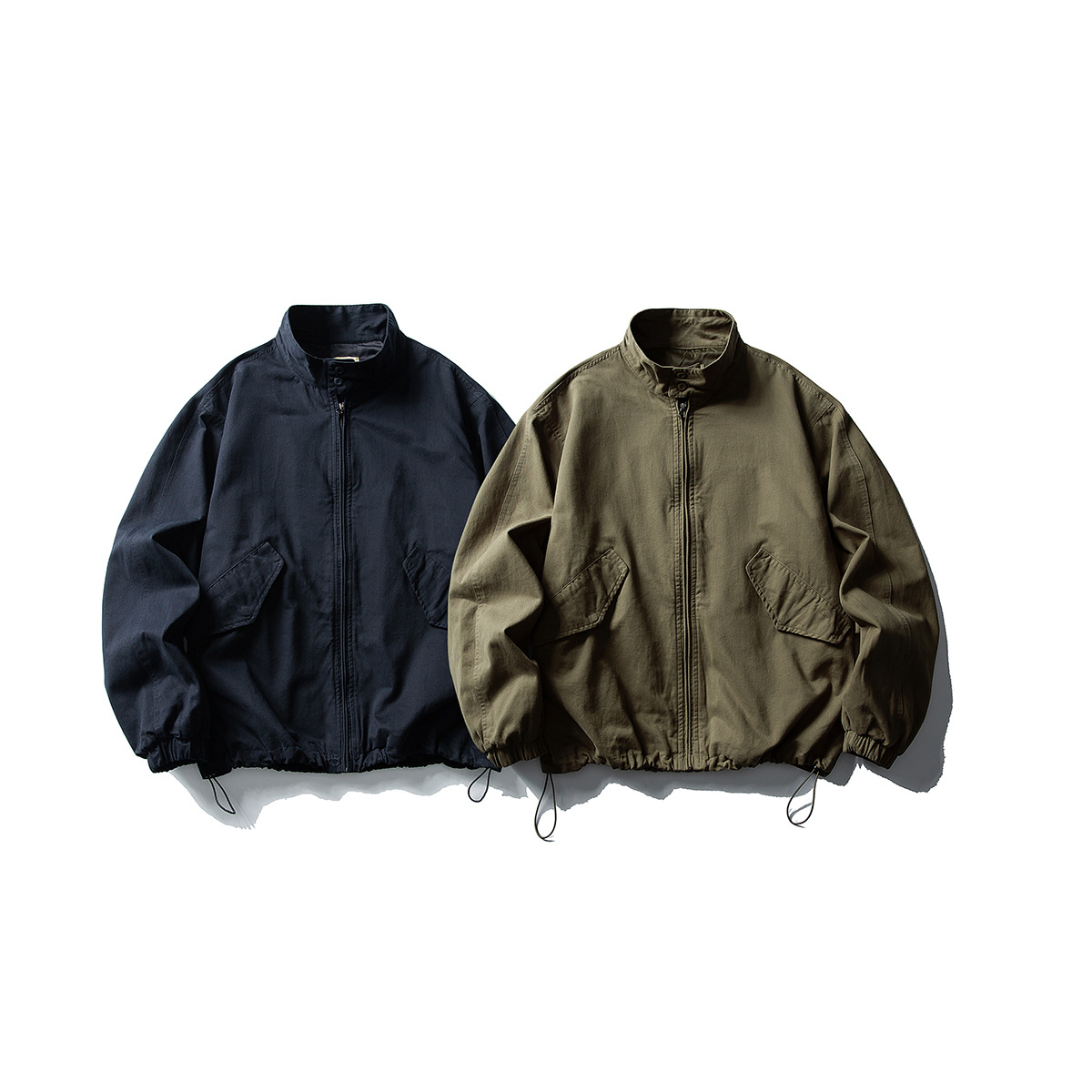 立ち襟シンプルミリタリーブルゾン ミリタリージャケット メンズ