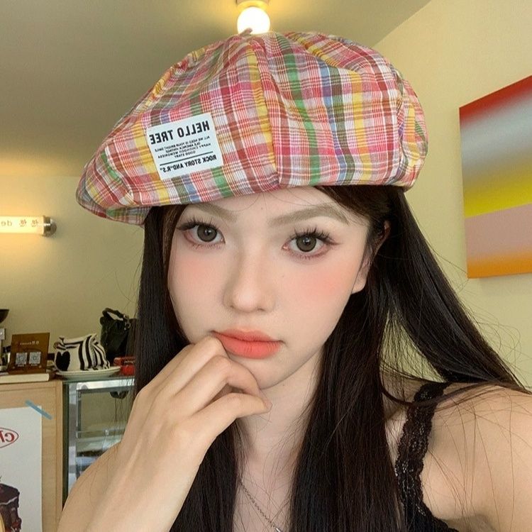 ベレー帽 八角形チェック柄ベレー帽 ボア|ベレー帽専門通販 ベレコレ