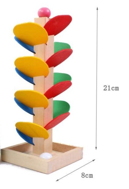 知育玩具 木製カラフル葉っぱボール転がしタワー ネジ|知育玩具専門