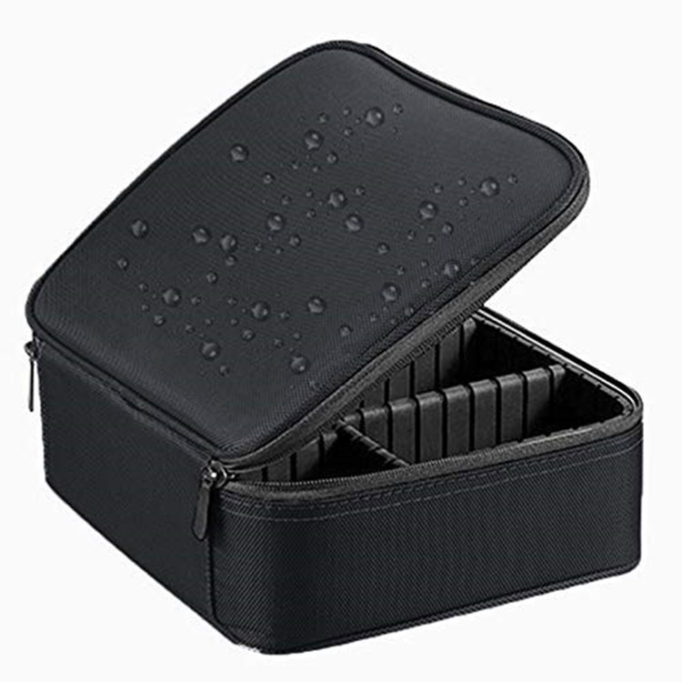 メイクボックス 黒色 プロ仕様ブラシ収納付き大容量化粧品整理ケース