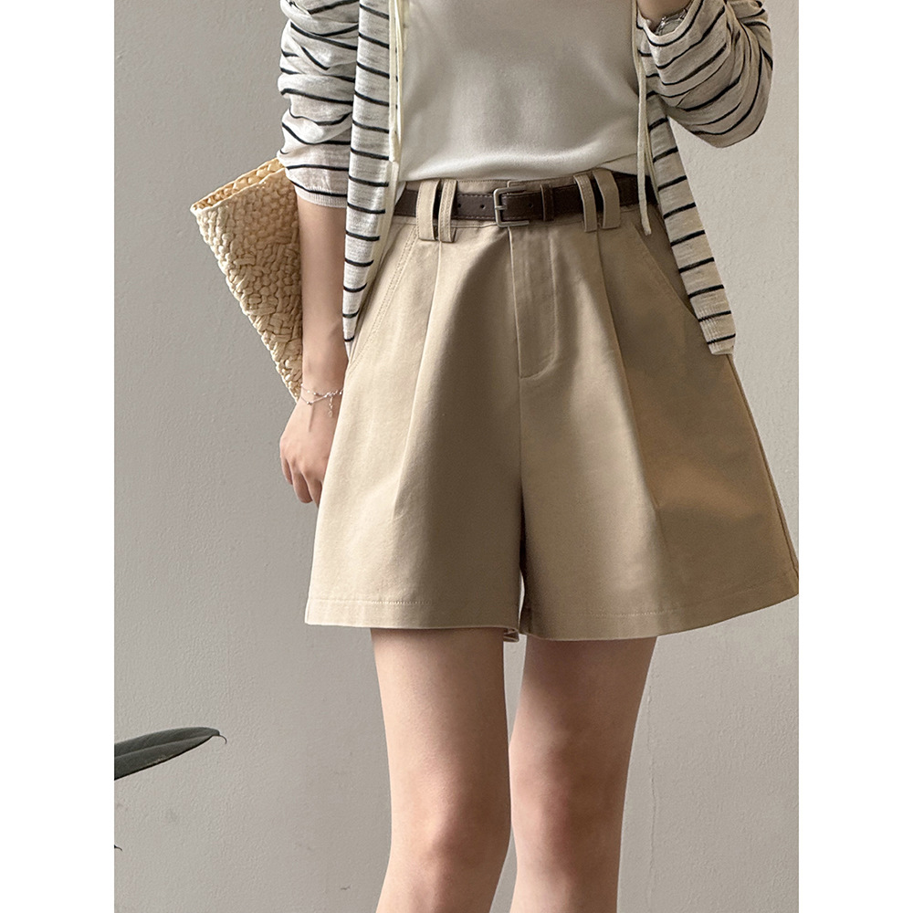 ショートパンツ ベルト付きフレアショートパンツ レディース|ショート