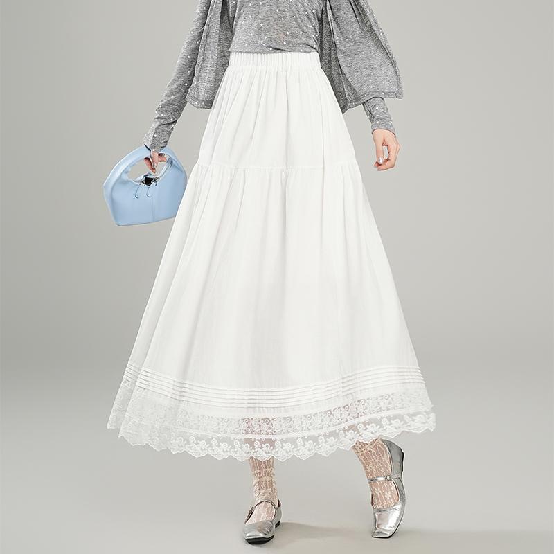 白スカート レース装飾フレアスカート フレア|白スカート専門通販