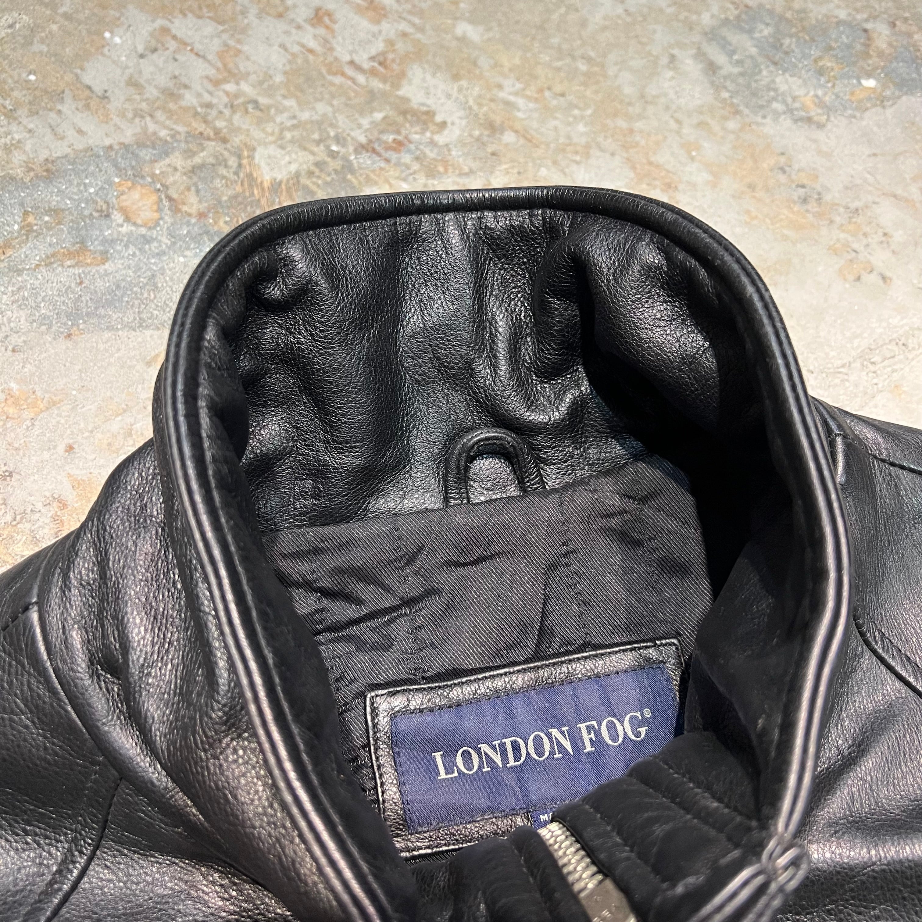 3198 古着 LONDON FOG/ロンドンフォグ/Leather jacket/ジップアップ
