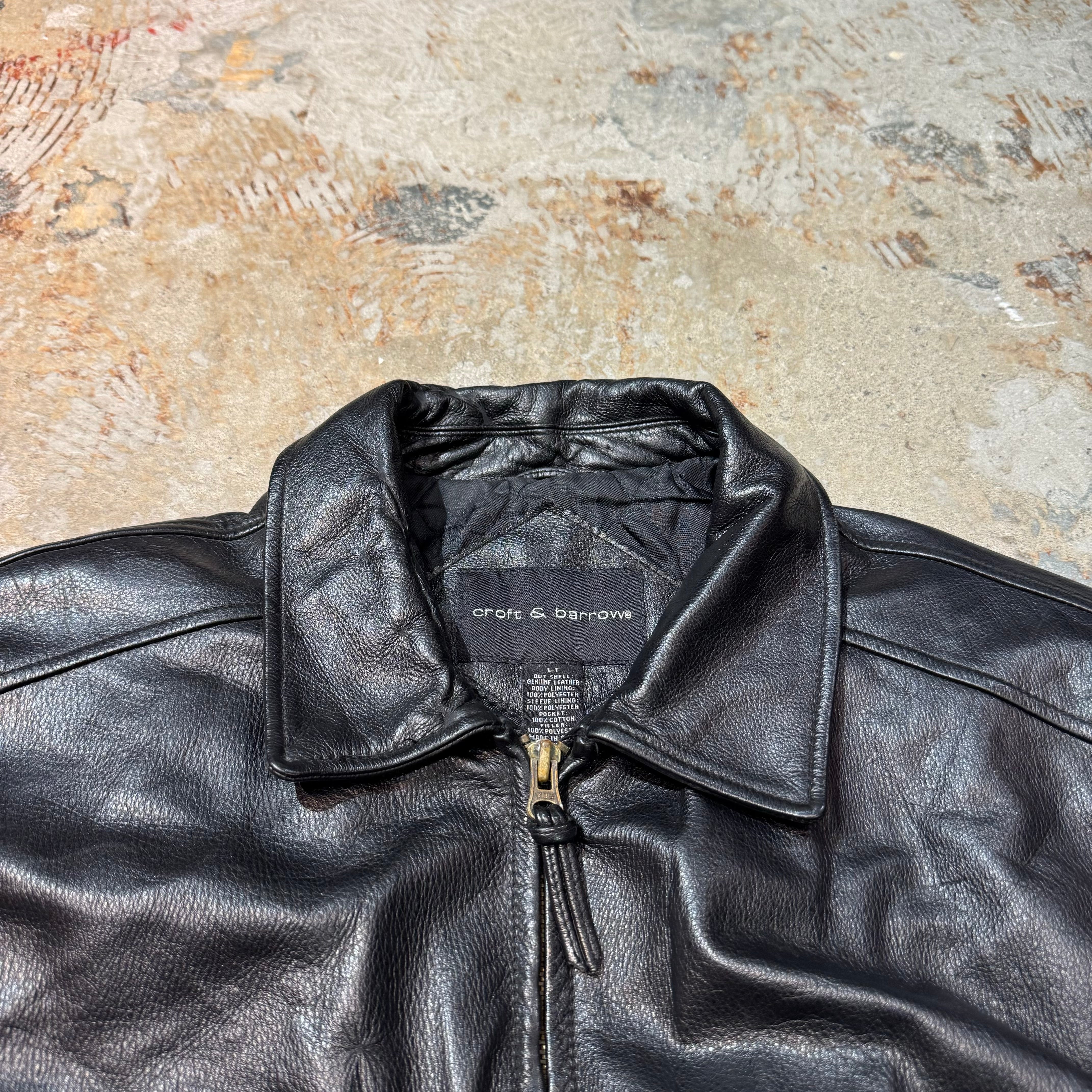 古着 CROFT&BARROW/ クラフトアンドバロー/ジップアップレザー