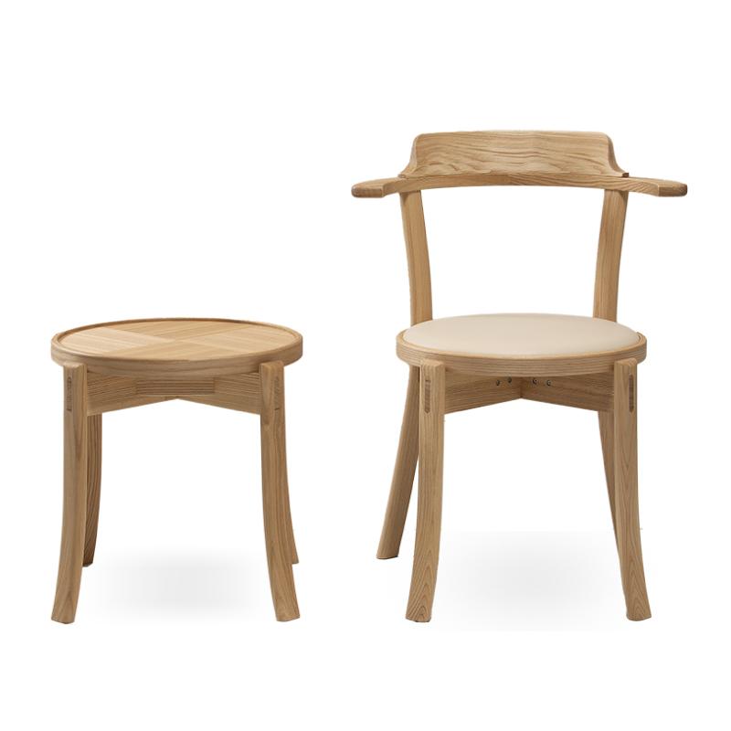 旭川家具 カンディハウス ルントオム チェアー（座張）＆ スツール（木
