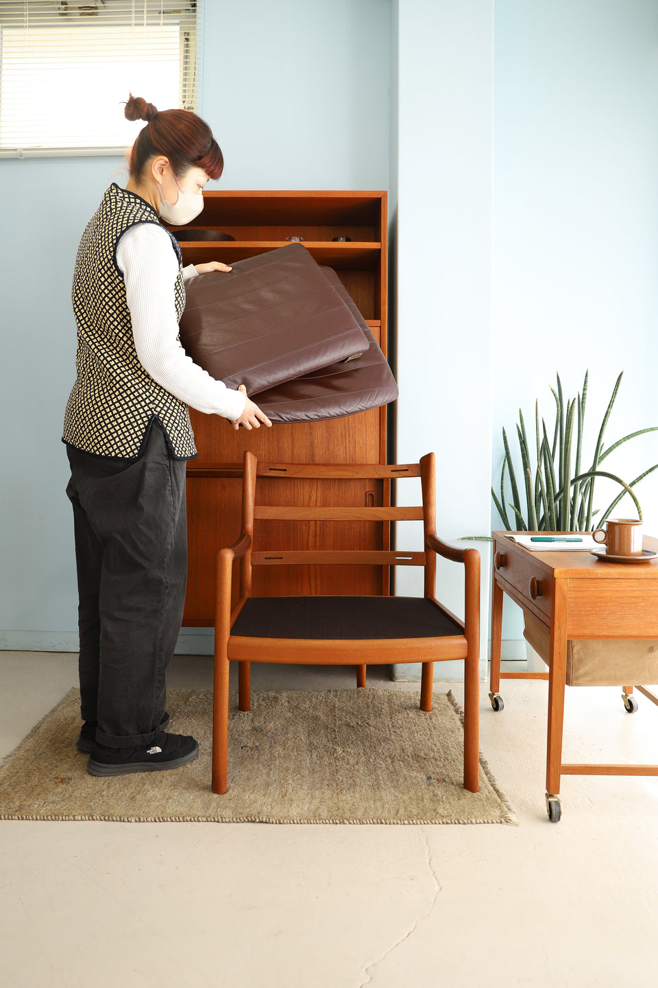 日田工芸 アームチェア 椅子 チーク材 ジャパンヴィンテージ/Japanese