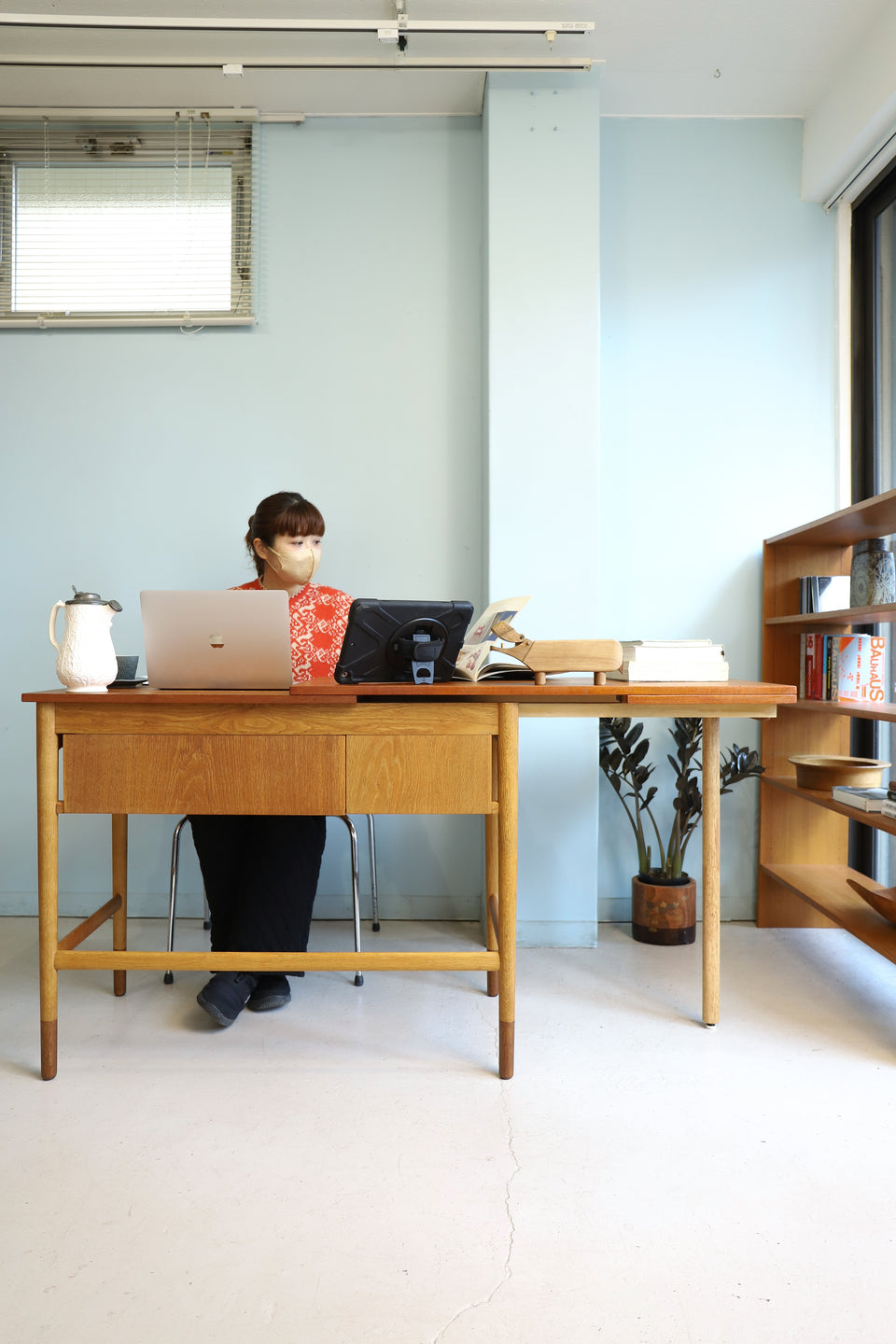 デンマークヴィンテージ エクステンションデスク 机 テーブル 北欧家具