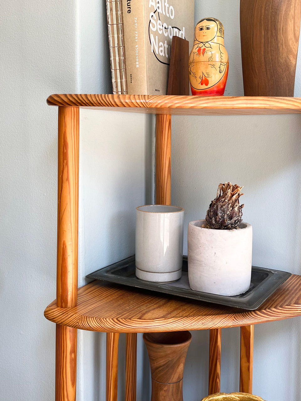 ジャパンヴィンテージ ナジコ パイン材 コーナーラック 昭和レトロ