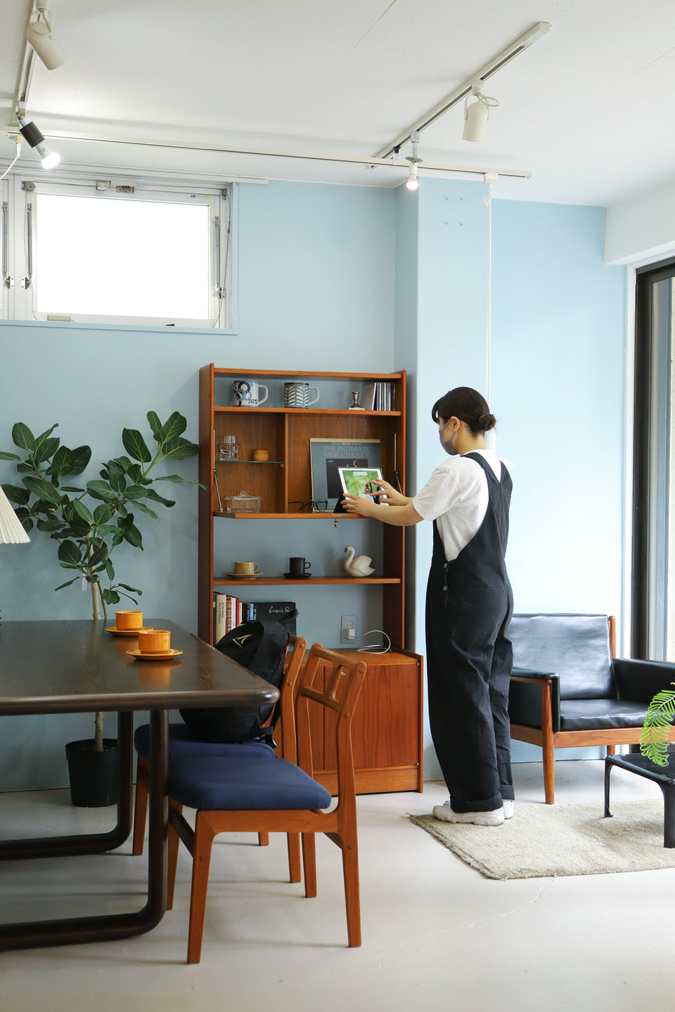 北欧ヴィンテージ オープンシェルフ チーク材 本棚 収納家具