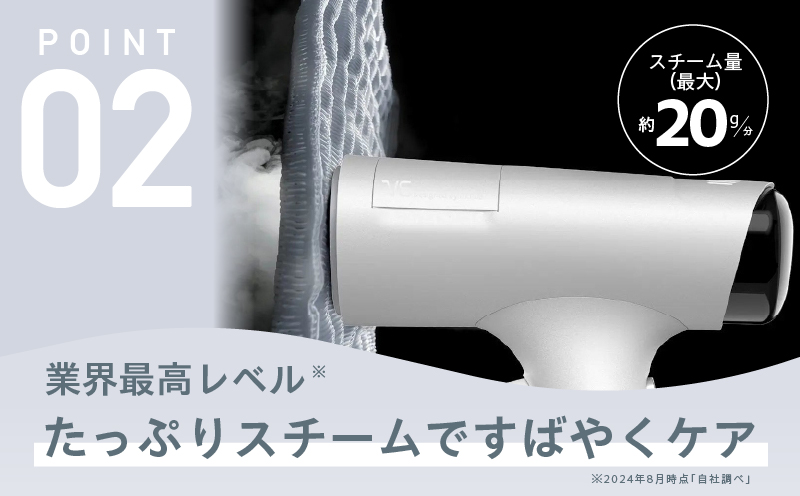 衣類スチーマー Morus V6【真空吸着式 スチームアイロン ホワイト 脱臭