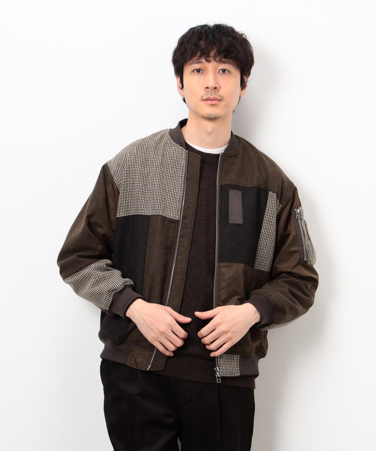 パッチワーク ツイード MA-1ブルゾン（47-22BM37-205）｜コムサイズム