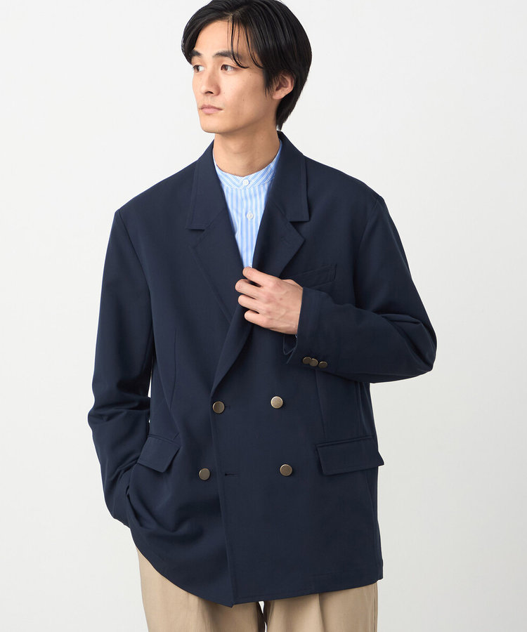 セットアップ対応】ウールライク ダブルブレザージャケット（47-25JO07