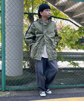 コットンツイル＆デニム 切替 ショート モッズコート（55-02ME20-203