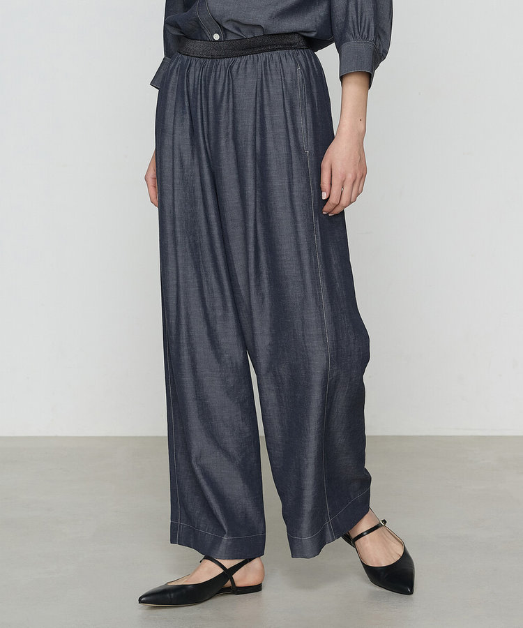 オトナシャンブレー タックワイドパンツ（72-04PK06-205）｜ギャバジン