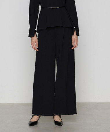 セットアップ対応】トリアセバックサテンジョーゼット ワイドパンツ