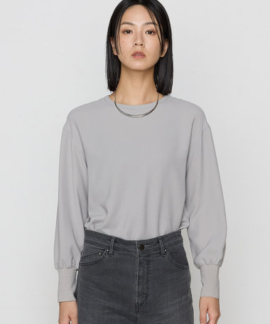 ストレッチバックサテン梨地 ラウンドネックプルオーバー（01-04HI04