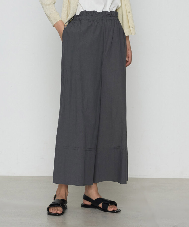 コットンタイプライター ギャザーワイドパンツ（01-05PK05-205）｜K.T