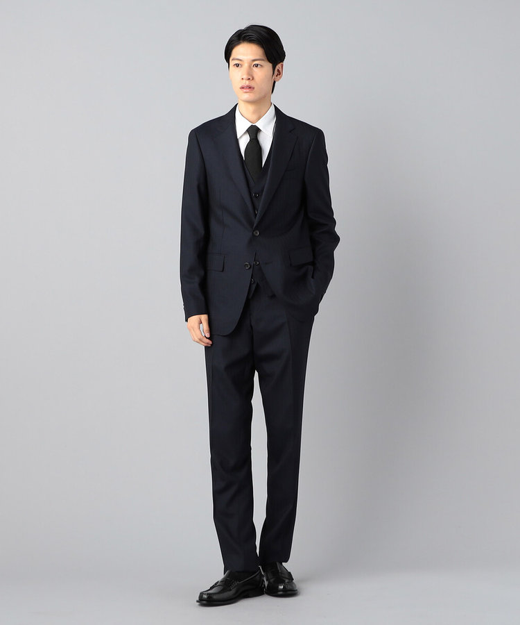 スリーピース対応】ウールシルクストライプMODERNTRADITIONAL スーツ