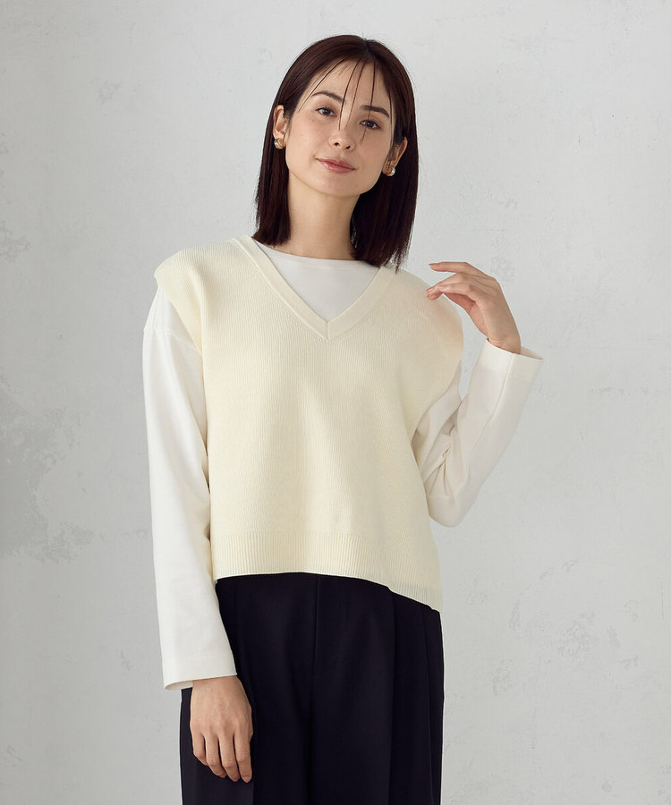 Vネックニットベスト（12-76KK01-205）｜コムサイズム（COMME CA ISM