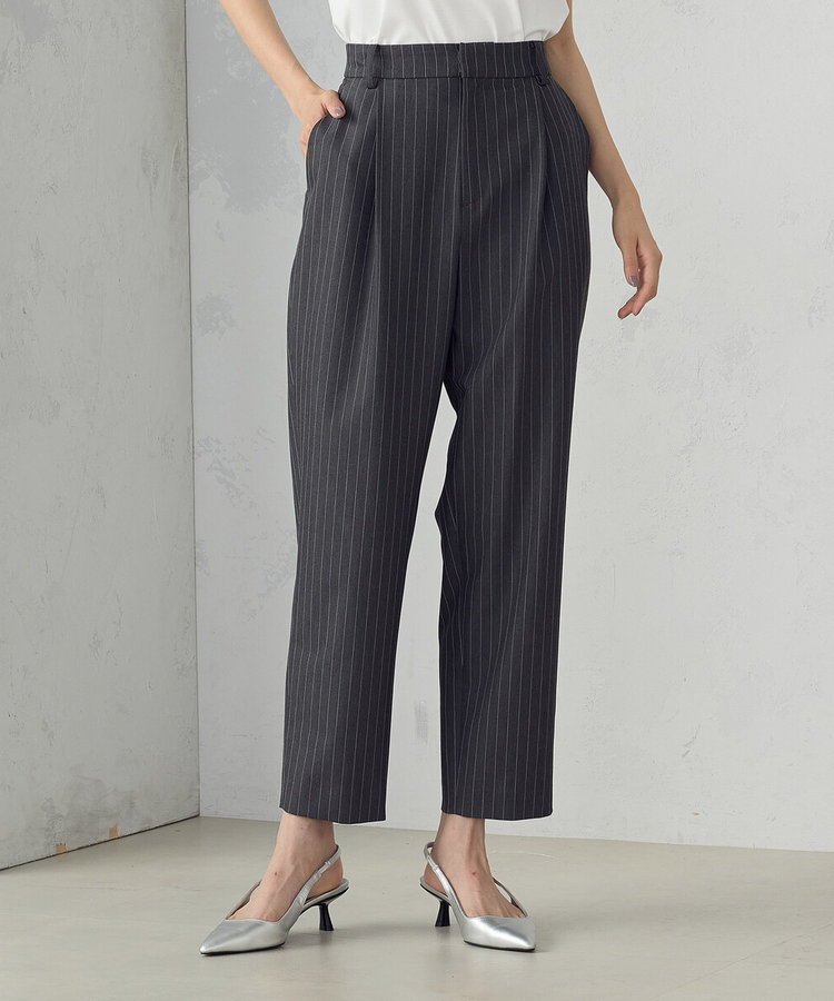 セットアップ対応 】ポリエステルレーヨンストレッチツイル ストライプ